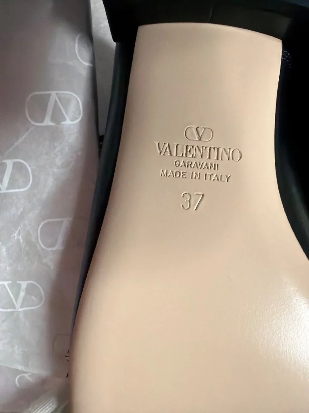 NWB Valentino Garavani Preshoes Embellished Ballet Flats Black Size 37